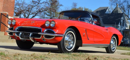 St. Bernard Catholic Church 8-15-2020 raffle - 1962 Corvette Convertible Fuelie - left front.top up 