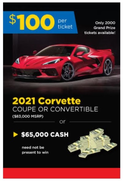 St. Anthony High School 9-19-2020 raffle - 2021 Corvette Coupe or Convertible or $65,000 CASH - mini poster 