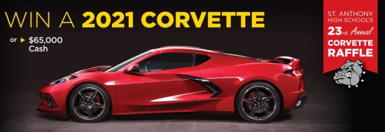  St. Anthony High School 9-20-2020 raffle - 2021 Corvette Coupe or Convertible or $65,000 CASH - 1 corvettesleft side 
