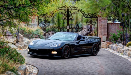 Rotary Club of Tucson, Arizona 10-17-2020 raffle - 2007 C-6 Chevy Corvette Convertible, in dramatic black or $15,000 Cash - left front gate.#4 