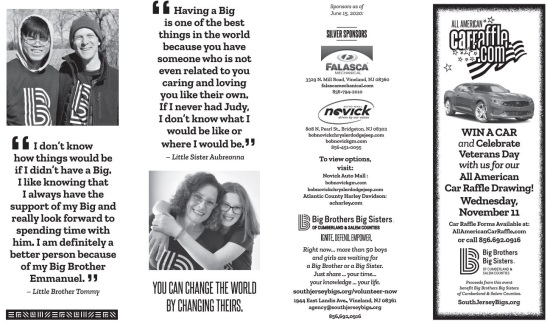 Big Brothers Big Sisters of Cumberland & Salem Counties 11-11-2020 drawing - Choose ( 1 of 9 ) 2020 Vehicles or a Pair of Harley-Davidsons - Sponsors 