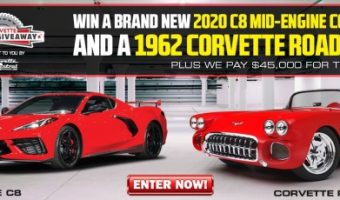 DREAM GIVEAWAY 2020 CORVETTE drawing - a 2020 Chevy Corvette, and a 1962 Chevy Corvette, plus $45,000 to be applied to Fed Taxes - Flyer