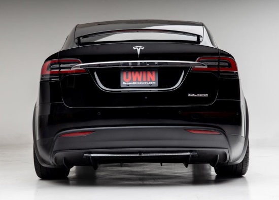 Dream Giveaway Tesla 12-01-2020 drawing - 2020 Tesla Model X sport utility Plus $32,000 for Taxes - rear 