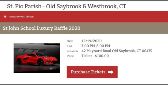 Saint John School 12-19-2020 raffle - 2020 Corvette Stingray - poster #3 