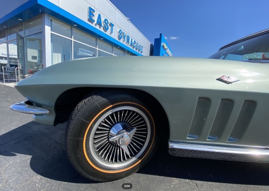 CBA 1-15-2021 raffle - 1966 Mosport Green Corvette Roadster Convertible - left front fender 