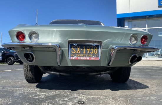 CBA 1-15-2021 raffle - 1966 Mosport Green Corvette Roadster Convertible - rear 