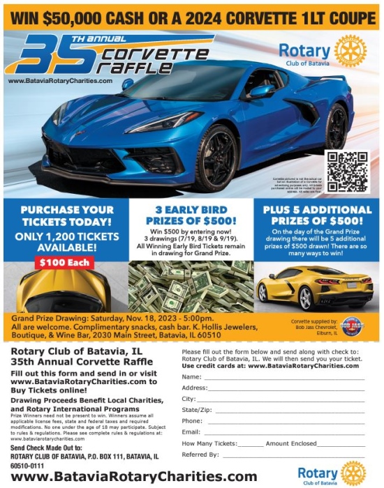 2024 Stingray Chevrolet Raffle Tickets Andrei Starla