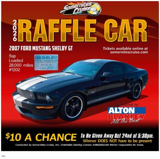 2007 Ford Mustang Shelby GT raffle