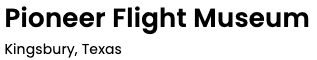 Pioneer Flight Museum logo