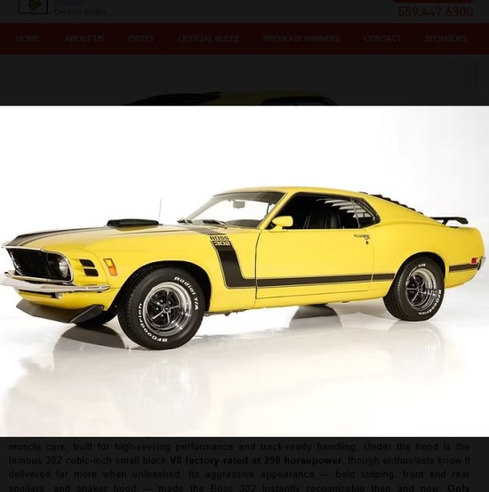 1970 Ford Mustang Boss 302 raffle