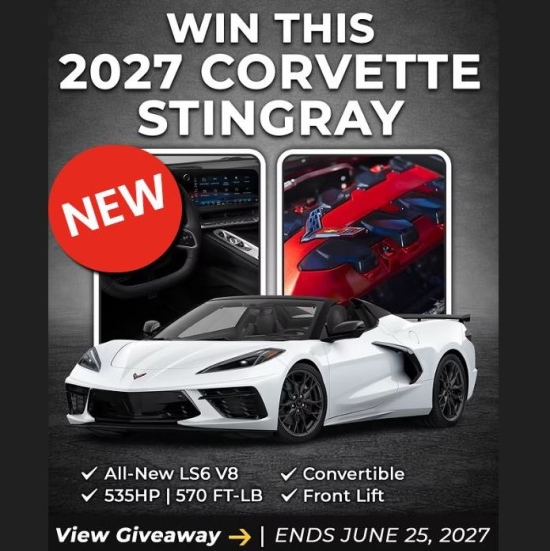 2027 Chevy Corvette Stingray raffle